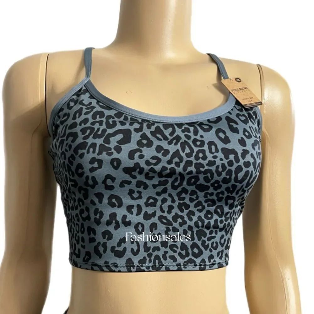 Victorias Secret Pink Active Ultimate Lined Removable Padding Sports bra Leopard - Picture 2 of 6